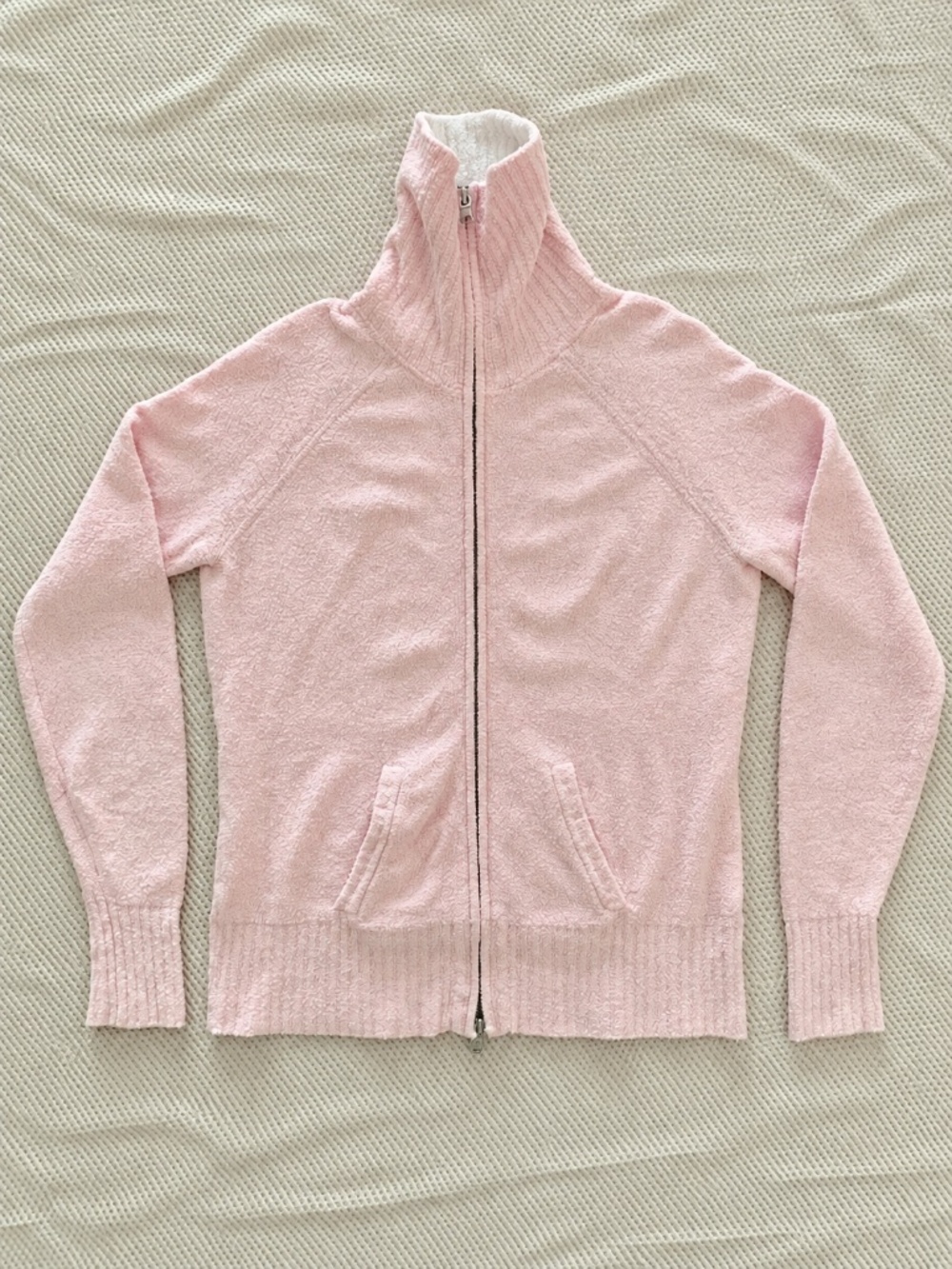 Vintage Banana Republic Pink Bouclé Full Zip Sweater Jacket M